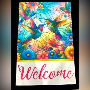 Hummingbird Welcome Garden Flag - NEW